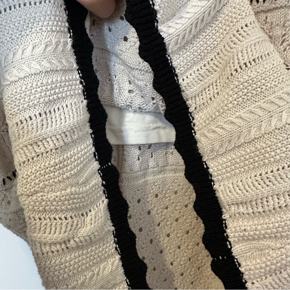 Lucky Brand Crochet Midi Dress Sleeveless White Black Womens Large - Picture 5 of 9